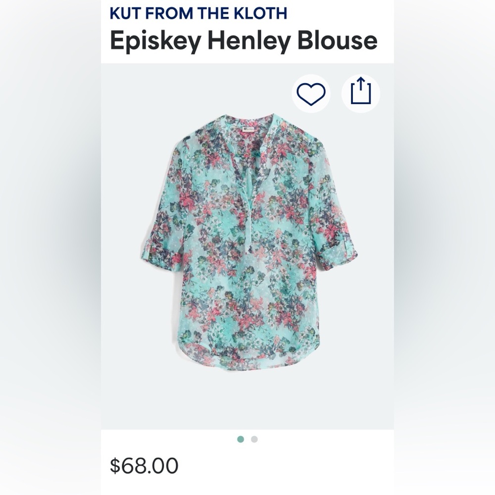Kut from the Kloth Multicolor Henley Blouse -M